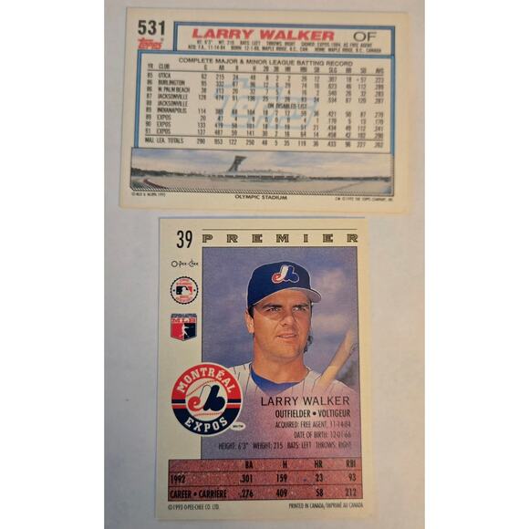 Lot of 11 Larry Walker MLB Baseball Cards - Picture 7 of 13